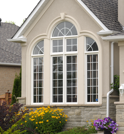 arched vinyl architectural window Toronto round architectural shape window installation custom shape vinyl windows Toronto