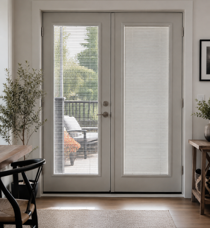 Garden door with built in blinds